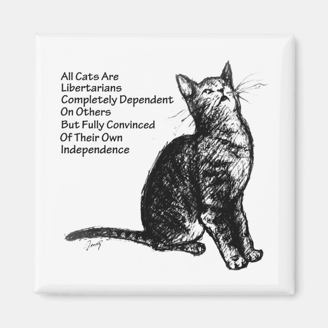 Libertarian Cat Magnet (Front)