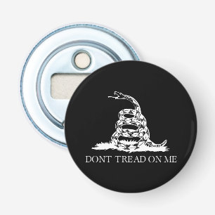 Libertarian Gadsden Flag Don't Tread on Me Black Bottle Opener