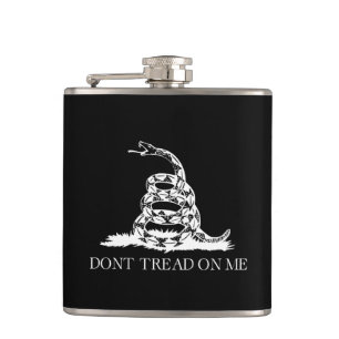 Libertarian Gadsden Flag Don't Tread on Me Black Flask