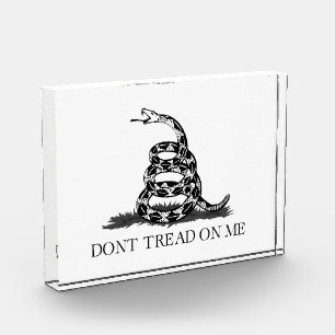 Libertarian Gadsden Flag Don't Tread on Me Black Photo Block