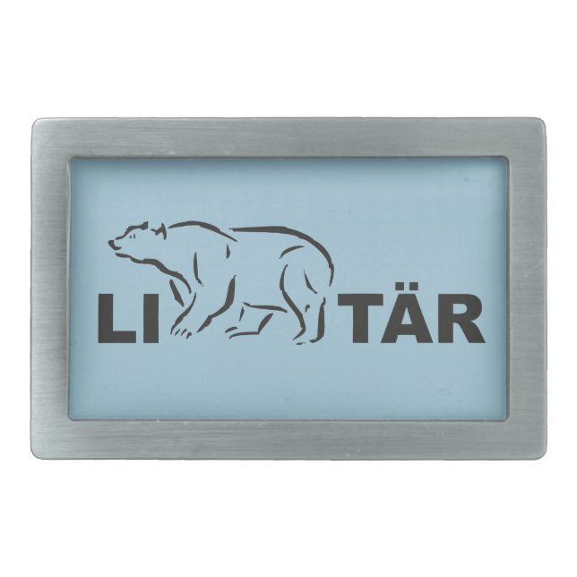 Libertarian Gürtelschnalle eckig LiBÄR Rectangular Belt Buckle (Front)