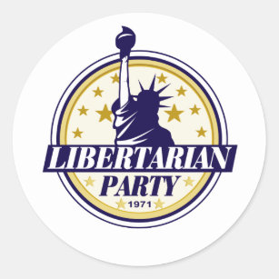 libertarian party logo classic round sticker