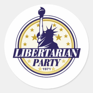 libertarian party logo classic round sticker
