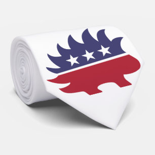 Libertarian Party Porcupine Symbol Neck Tie