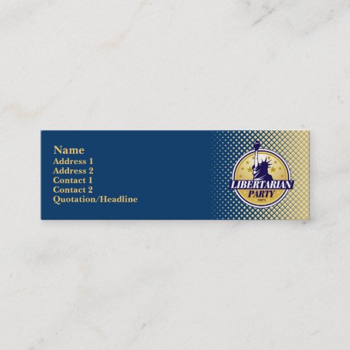 Customizable Libertarian Party Skinny Profile Cards Business Card Template