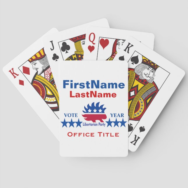 Libertarian Party Templates Poker Cards (Back)