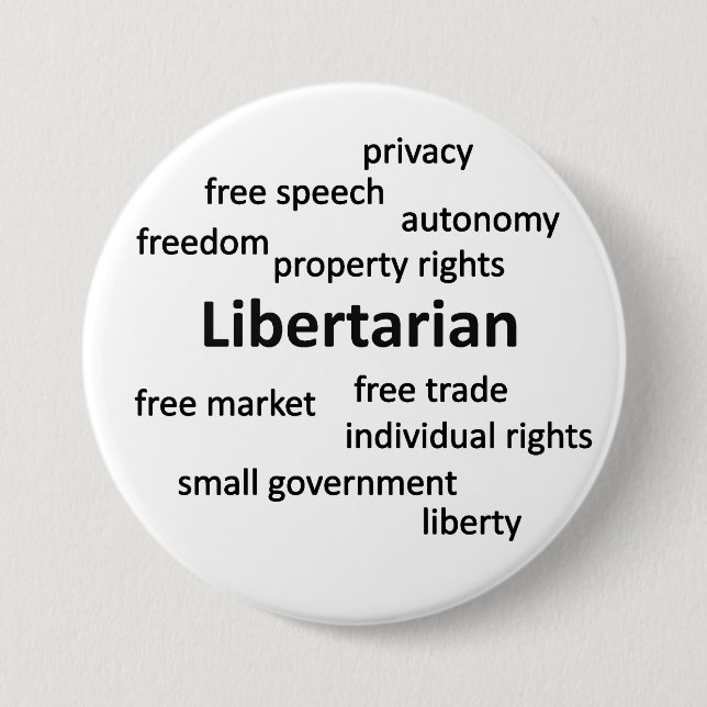 Libertarian Philosophy and Values Pinback Button (Front)
