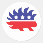 Libertarian Porcupine Classic Round Sticker at Zazzle