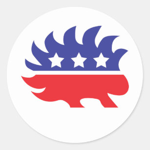 libertarian porcupine classic round sticker