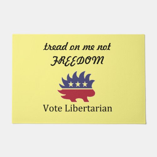 Libertarian Porcupine Funny Tread On Me Doormat