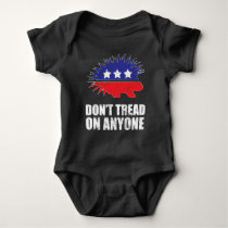 Libertarian Porcupine logo Don't Tread on Anyone Baby Bodysuit