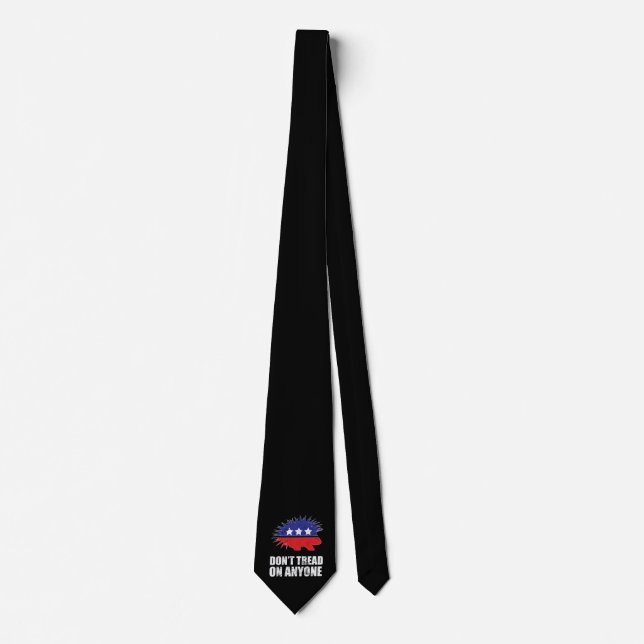 Libertarian Porcupine logo Don't Tread on Anyone Neck Tie (Front)