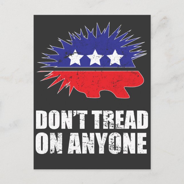 Libertarian Porcupine Logo Don't Tread on Anyone Postcard (Front)