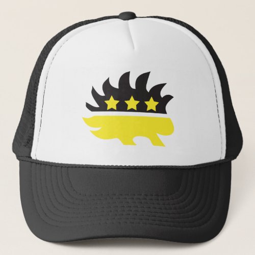Libertarian porcupine logo yellow trucker hat