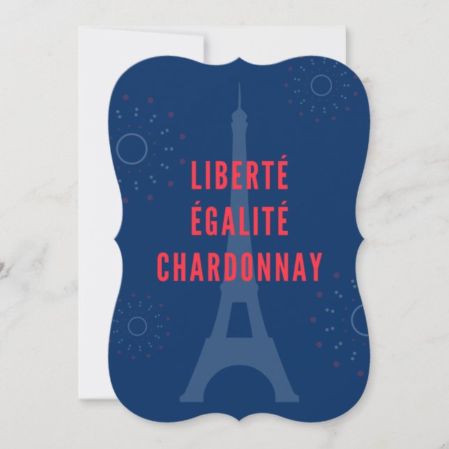Liberté Égalité Chardonnay Funny Eiffel Tower Wine (Front)