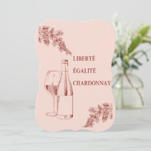 Liberté Égalité Chardonnay Funny Wine Illustration