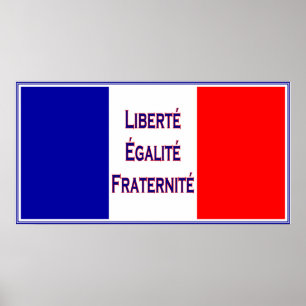 Liberté, Egalité, Fraternité French Flag Bastil Poster