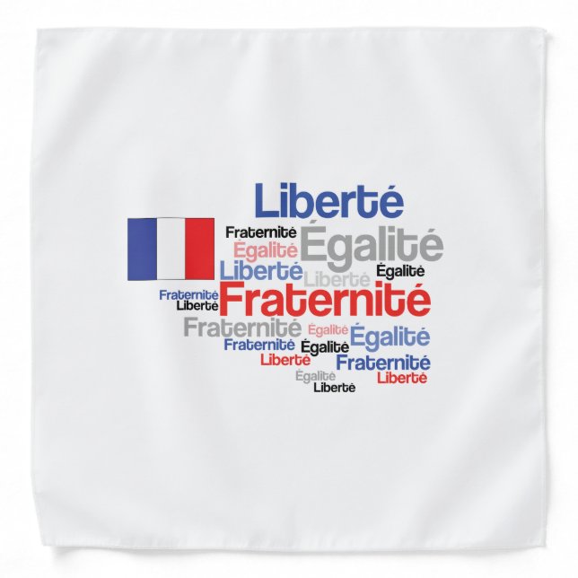 Liberté, Égalité, Fraternité - French Motto Flag Bandana (Front)