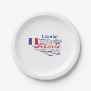 Liberté, Égalité, Fraternité - French Motto Flag Paper Plates