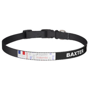 Liberté - Egalité - Fraternité French Word Pattern Pet Collar