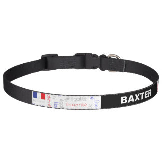 Liberté - Egalité - Fraternité French Word Pattern Pet Collar
