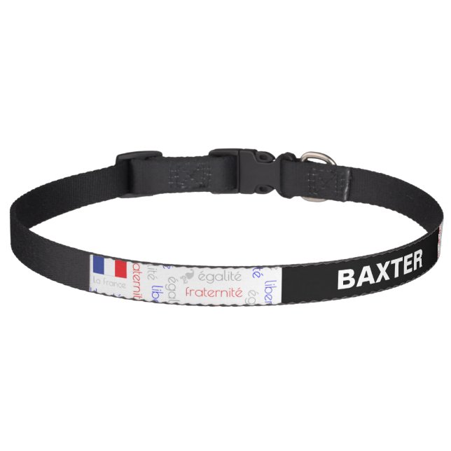 Liberté - Egalité - Fraternité French Word Pattern Pet Collar (Front)