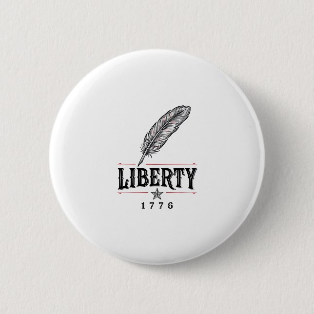 Liberty 1776 Patriotic Feather Vector Design_1 Button (Front)
