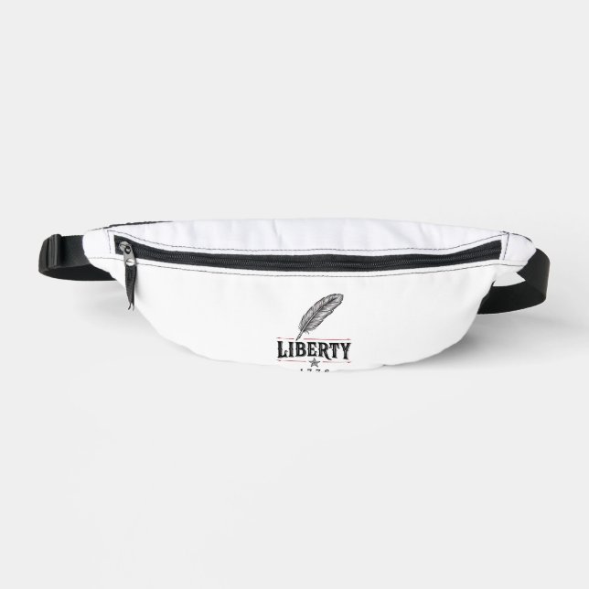 Liberty 1776 Patriotic Feather Vector Design_1 Fanny Pack (Front)