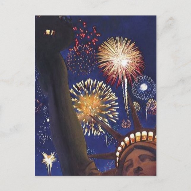 "Liberty 2K" Statue of Liberty Watercolor Postcard (Front)