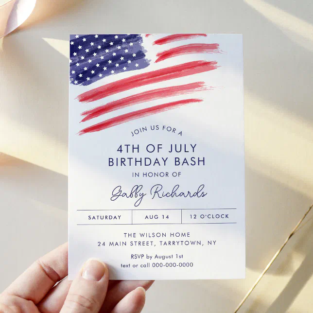 LIBERTY 4th of July Birthday Party Invitation | Zazzle