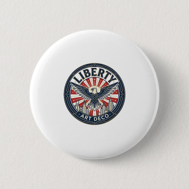 Liberty Adventure Patriotic Patriotic Pulp Book Co Button (Front)
