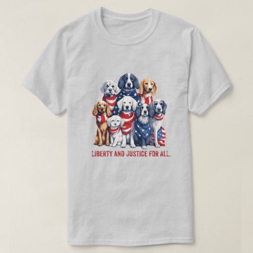 Liberty and Justice for All Dog Pack T_Shirt