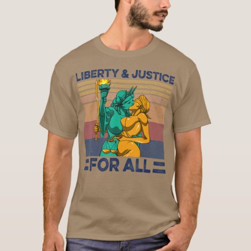 Liberty And Justice For All LGB Retro Vintage T_Shirt