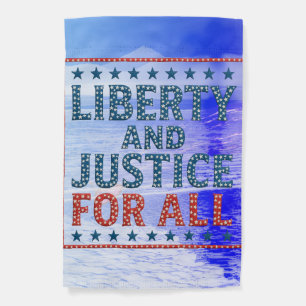 Liberty and Justice For All – Patriotic Stars  Garden Flag