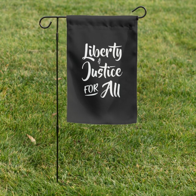 Liberty and Justice for All (White) Garden Flag (In SItu)