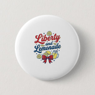 Liberty and Lemonade Patriotic Lemon Vector Shirt_ Button