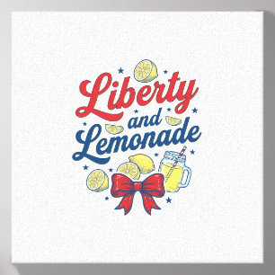 Liberty and Lemonade Patriotic Lemon Vector Shirt_ Canvas Photo Tile