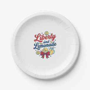 Liberty and Lemonade Patriotic Lemon Vector Shirt_ Paper Plates