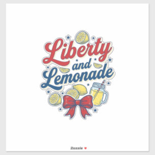 Liberty and Lemonade Patriotic Lemon Vector Shirt_ Sticker