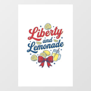 Liberty and Lemonade Patriotic Lemon Vector Shirt_ Window Cling