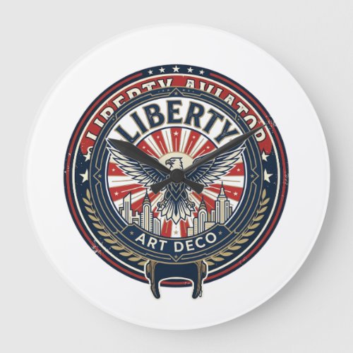 Liberty Aviator Patriotic Patriotic Aviation Vinta Large Clock
