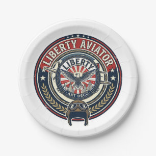 Liberty Aviator Patriotic Patriotic Aviation Vinta Paper Plates