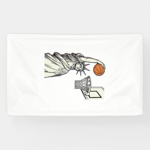 Liberty Basketball Dunk Vintage Engraving Design_1 Banner