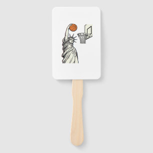 Liberty Basketball Dunk Vintage Engraving Design_1 Hand Fan