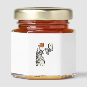 Liberty Basketball Dunk Vintage Engraving Design_1 Honey Jar Favors
