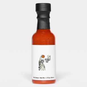 Liberty Basketball Dunk Vintage Engraving Design_1 Hot Sauces