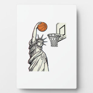Liberty Basketball Dunk Vintage Engraving Design_1 Plaque