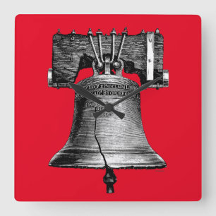 Liberty Bell, 19Th Century Square Wall Clock