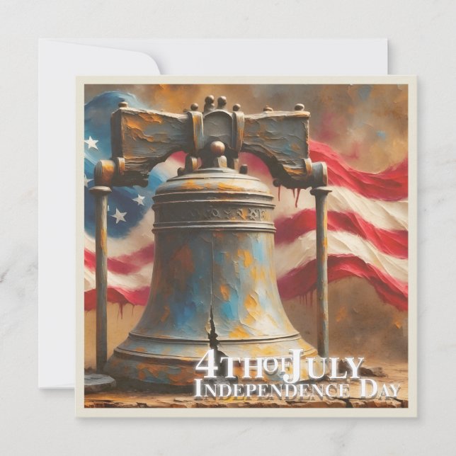 Liberty Bell Art for 4th of July Celebration Note Card (Front)