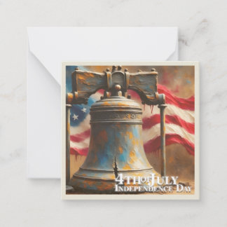 Liberty Bell Art for 4th of July Celebration Note Card